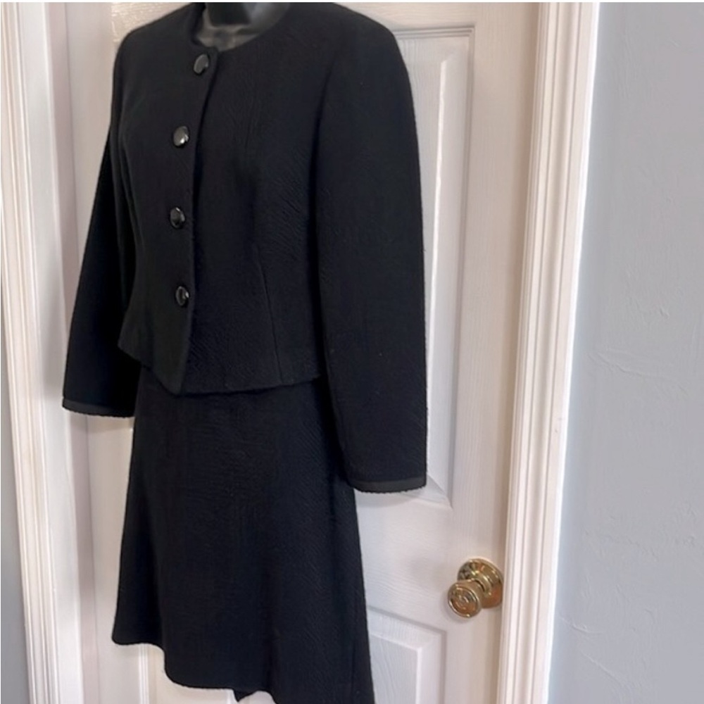 Talbots Black Petite Skirt Suit
